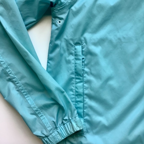 LANDS’ END Turquoise Windbreaker Rain Jacket - Picture 3 of 10